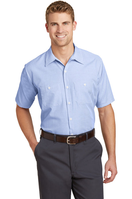 Red Kap Men's Short Sleeve Industrial Stripe Work Shirt. SL20 Red Kap