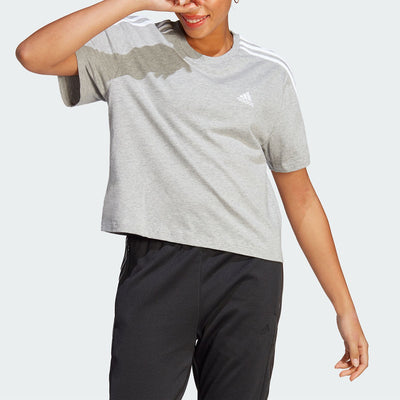 adidas Women's Essentials 3-Stripes Single Jersey Crop Top