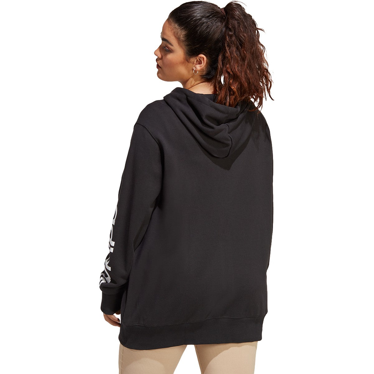 adidas Women's Essentials Linear Full-Zip French Terry Hoodie Plus Size adidas