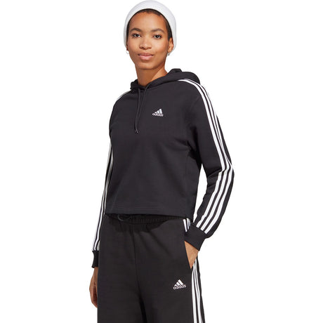 adidas Women's Essentials 3-Stripes French Terry Crop Hoodie adidas