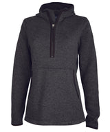 Charles River Women's Heathered Fleece Quarter Zip Hoodie Charles River