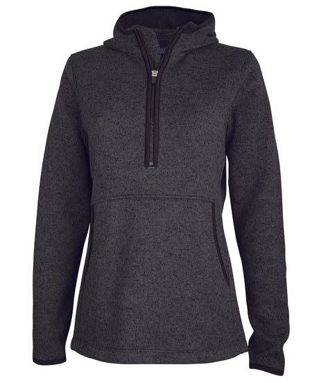 Charles River Women's Heathered Fleece Quarter Zip Hoodie Charles River