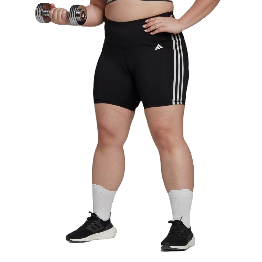 adidas Women's Training Essentials 3-Stripes High-Waisted Short Leggings Plus Size adidas