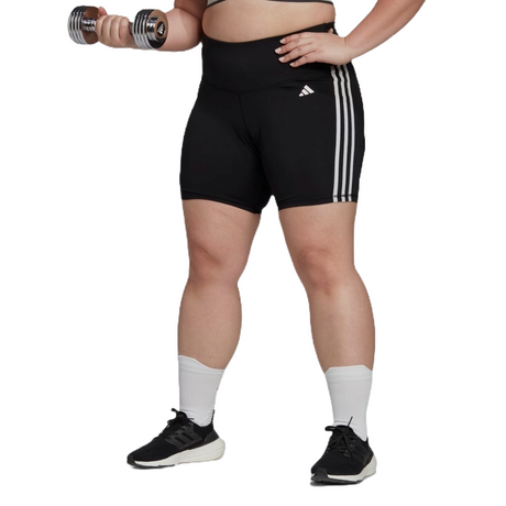 adidas Women's Training Essentials 3-Stripes High-Waisted Short Leggings Plus Size adidas