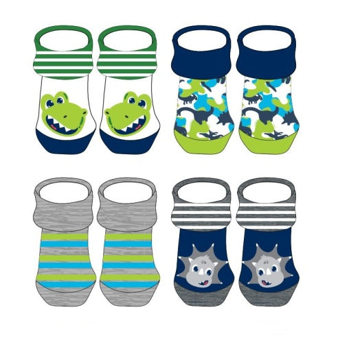 Tic-Tac-Toe Boy's 4 Pack Infant Non Terry Bootie Box Set Youth Apparel Infant & Toddler