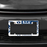 Rico Industries NCAA BYU Cougars Primary 12" x 6" Chrome License Plate Frame-1