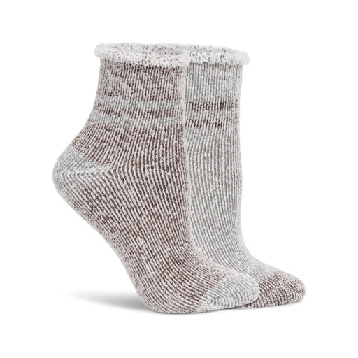 Lemon Women's 2 Pack Roll Over Cuff Anklet Socks Lemon
