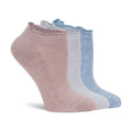 Lemon Women's 3 Pack 1/2 Terry Cloud Lettuce Edge Low Cut Sock Lemon