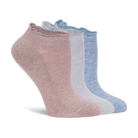 Lemon Women's 3 Pack 1/2 Terry Cloud Lettuce Edge Low Cut Sock Lemon