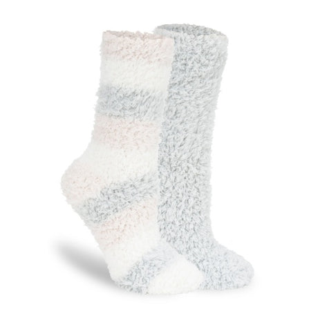 Lemon Women's 2 Pack Stripe Furr Foam Crew Sock Lemon