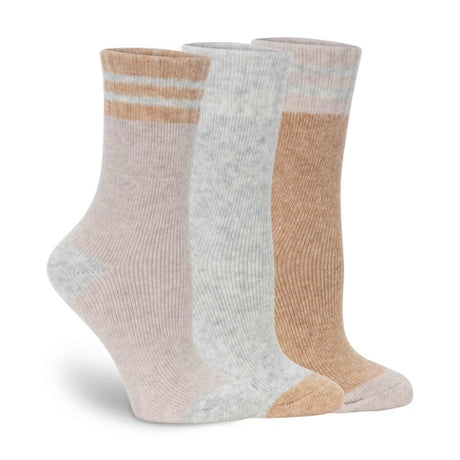 Lemon Women's 3 Pack Rugby Stripe Wool Crew Lemon