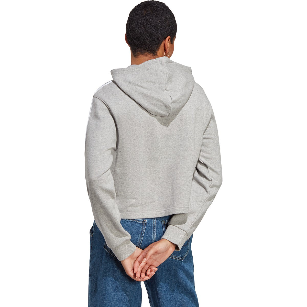 adidas Women's Essentials 3-Stripes French Terry Crop Hoodie adidas