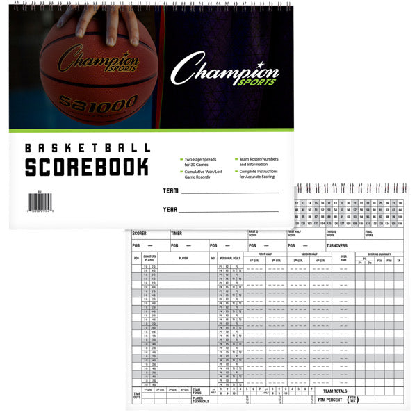 Champion Sports Basketball Scorebook