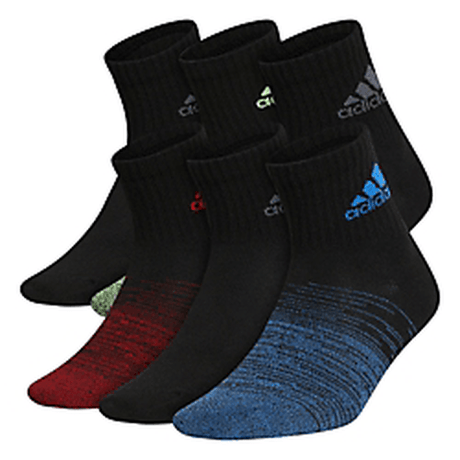 adidas Youth Superlite Badge of Sport 6-Pack Quarter Socks adidas