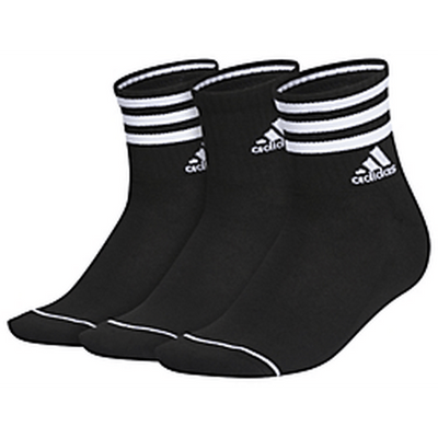 adidas Women's Cushioned 3-Stripe 3.0 3-Pack High Quarter Socks