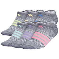 adidas Girl's Superlite Ombre 2.0 6-Pack No Show Socks
