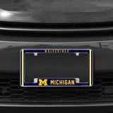 Rico Industries NCAA Michigan Wolverines Classic 12" x 6" Chrome License Plate Frame-1