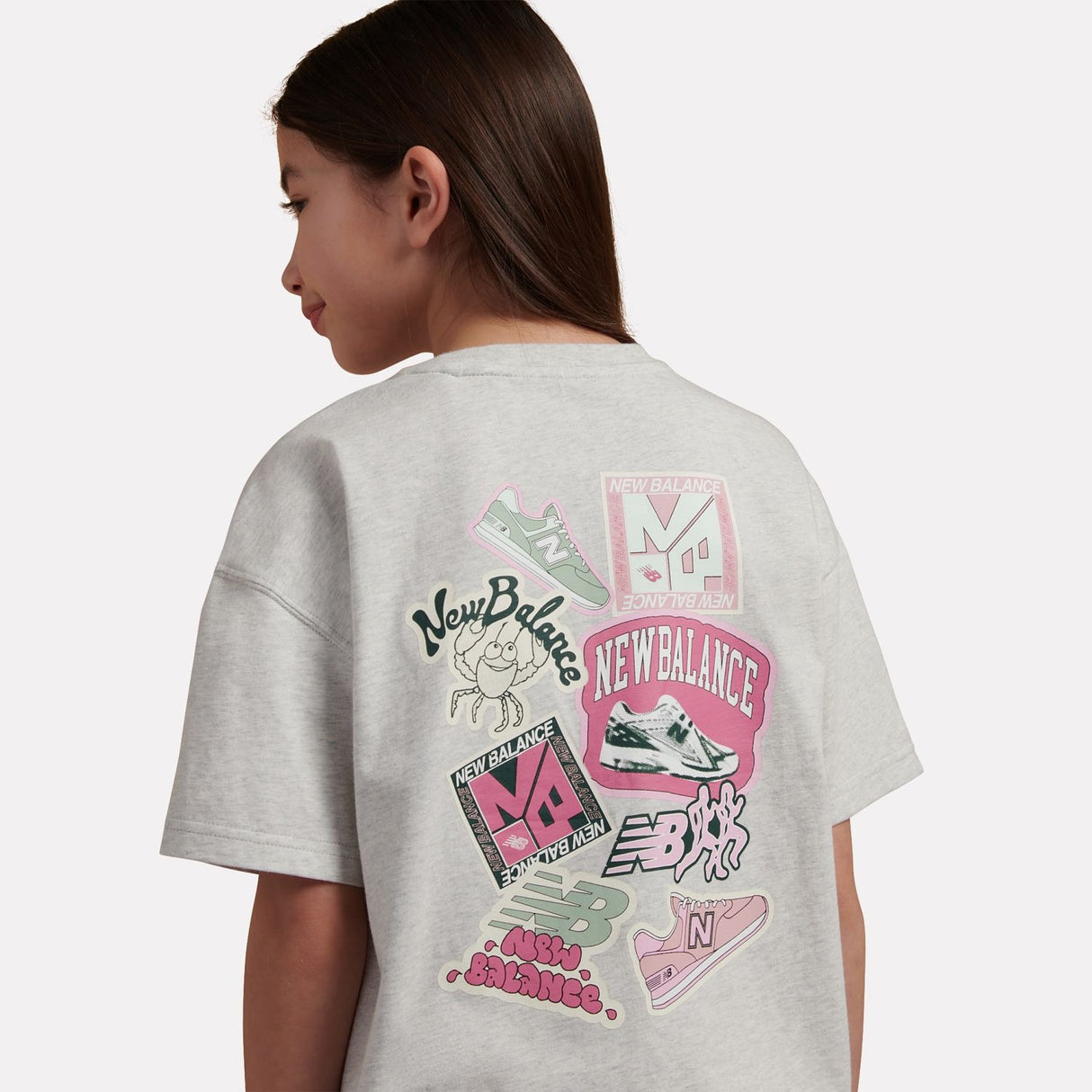 New Balance Girls' Sticker Pack Graphic T-Shirt-2