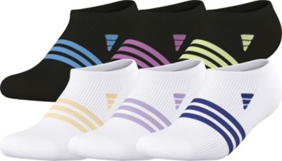 adidas Girl's Superlite 3.0 6-Pack No Show Socks adidas