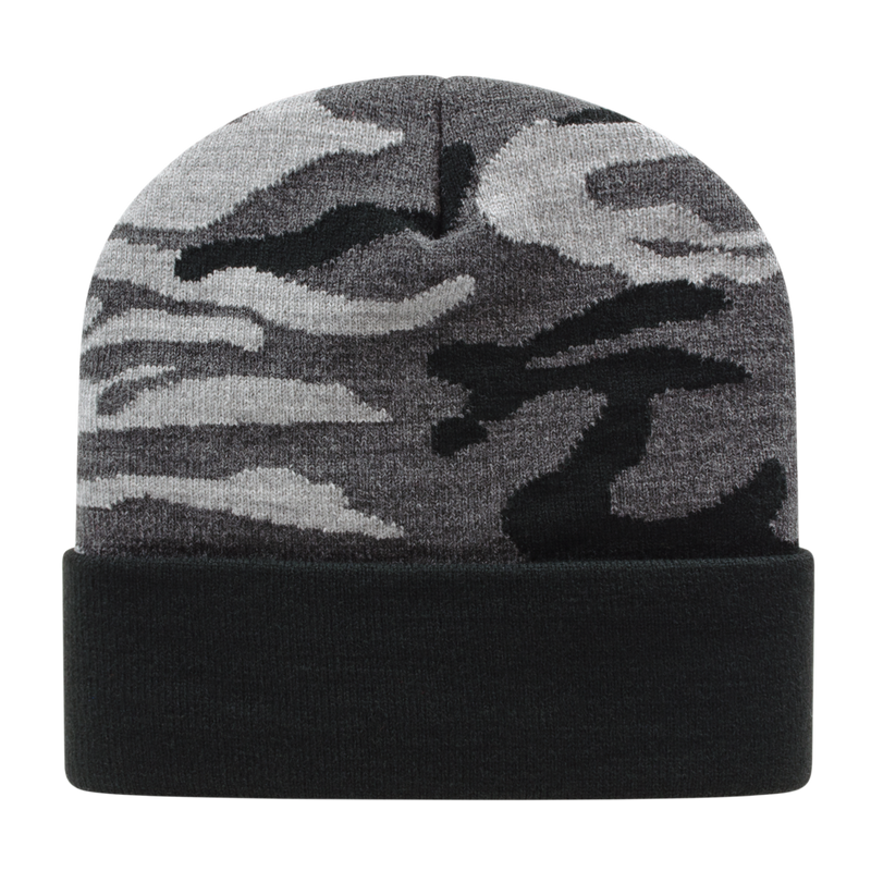 Cap America RKUC12 Urban Camouflage Knit Cap with Solid Color Cuff