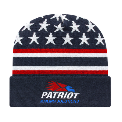 Cap America RKFLAG12 Flag Knit Cap with Cuff