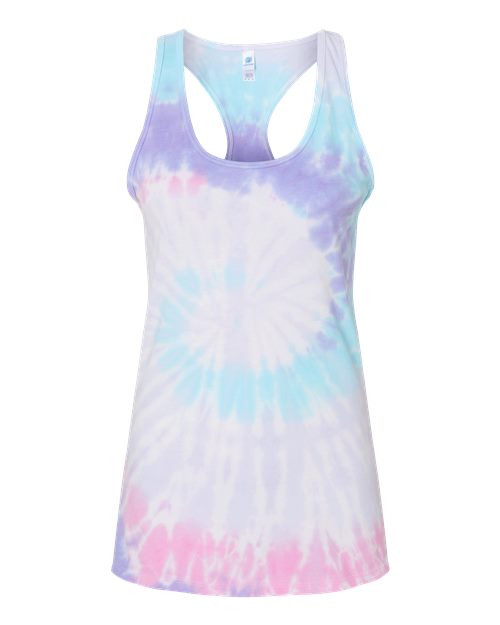Colortone Women's Tie-Dyed Racerback Tank Top Colortone