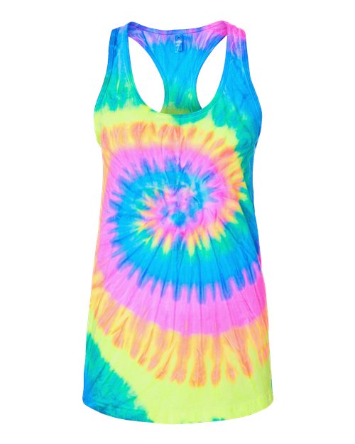 Colortone Women's Tie-Dyed Racerback Tank Top Colortone