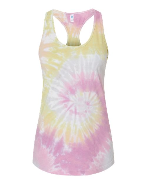 Colortone Women's Tie-Dyed Racerback Tank Top Colortone