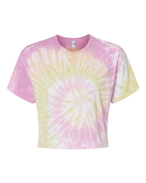 Colortone Women's Tie-Dyed Crop T-Shirt Colortone