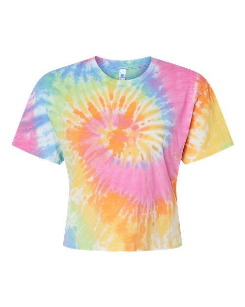 Colortone Women's Tie-Dyed Crop T-Shirt Colortone