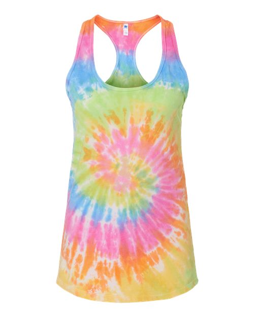 Colortone Women's Tie-Dyed Racerback Tank Top Colortone