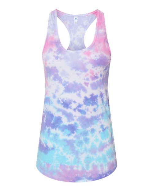 Colortone Women's Tie-Dyed Racerback Tank Top Colortone