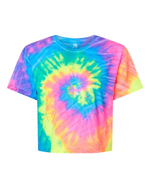 Colortone Women's Tie-Dyed Crop T-Shirt Colortone