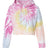 Colortone Women's Tie-Dyed Crop Hooded Sweatshirt Colortone