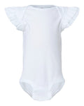 Rabbit Skins Infant Flutter Sleeve Baby Rib Bodysuit