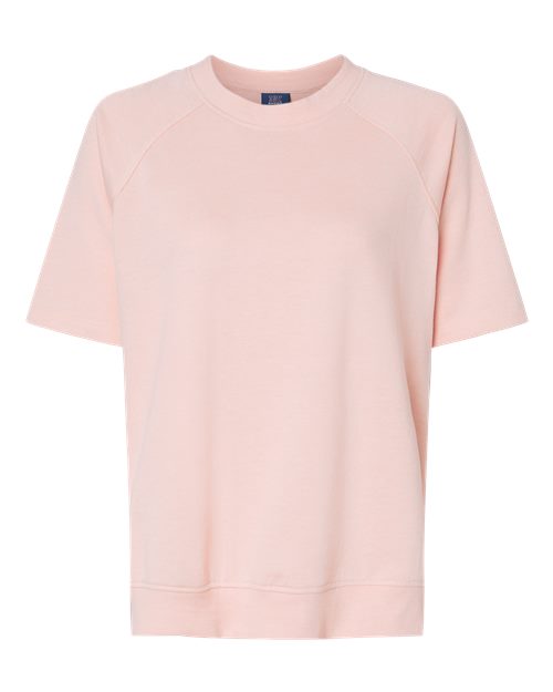 MV Sport Women's French Terry Short Sleeve Crewneck Pullover MV Sport