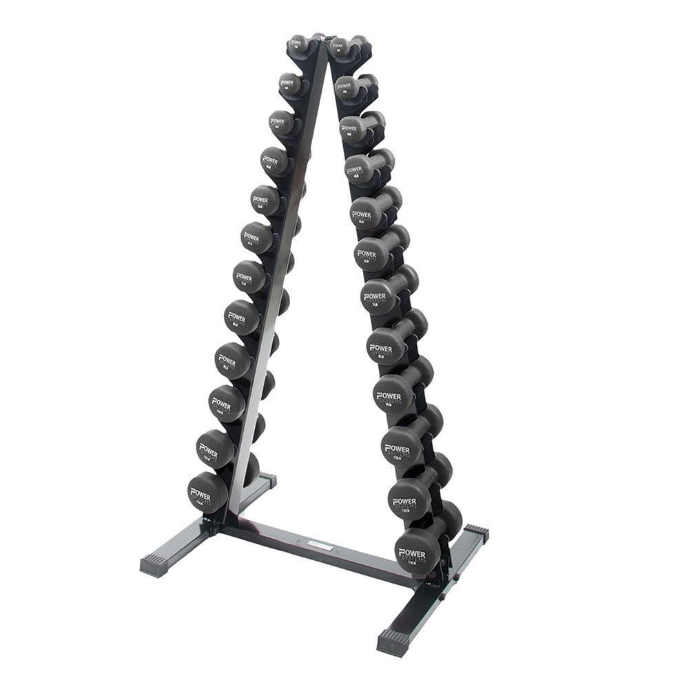 Power Systems Neoprene Dumbbell Set and Rack Exercise & Wellness Strength Dumbbells