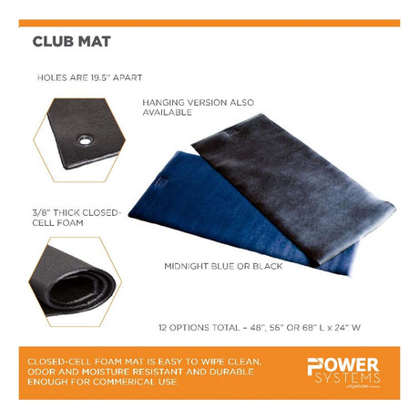 Power Systems Hanging Club Mat Exercise & Wellness Studio Fitness Exercise Mats