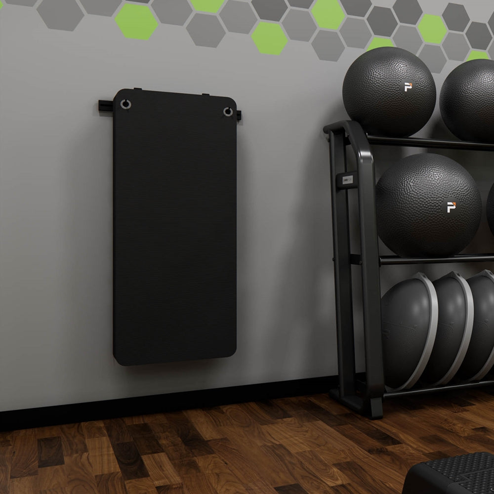 Power Systems Adjustable Wall Rack for Mats Exercise & Wellness Studio Fitness Exercise Mats