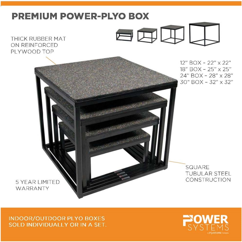 Power Systems Premium Power-Plyo Box Exercise & Wellness Functional Training Plyo Boxes