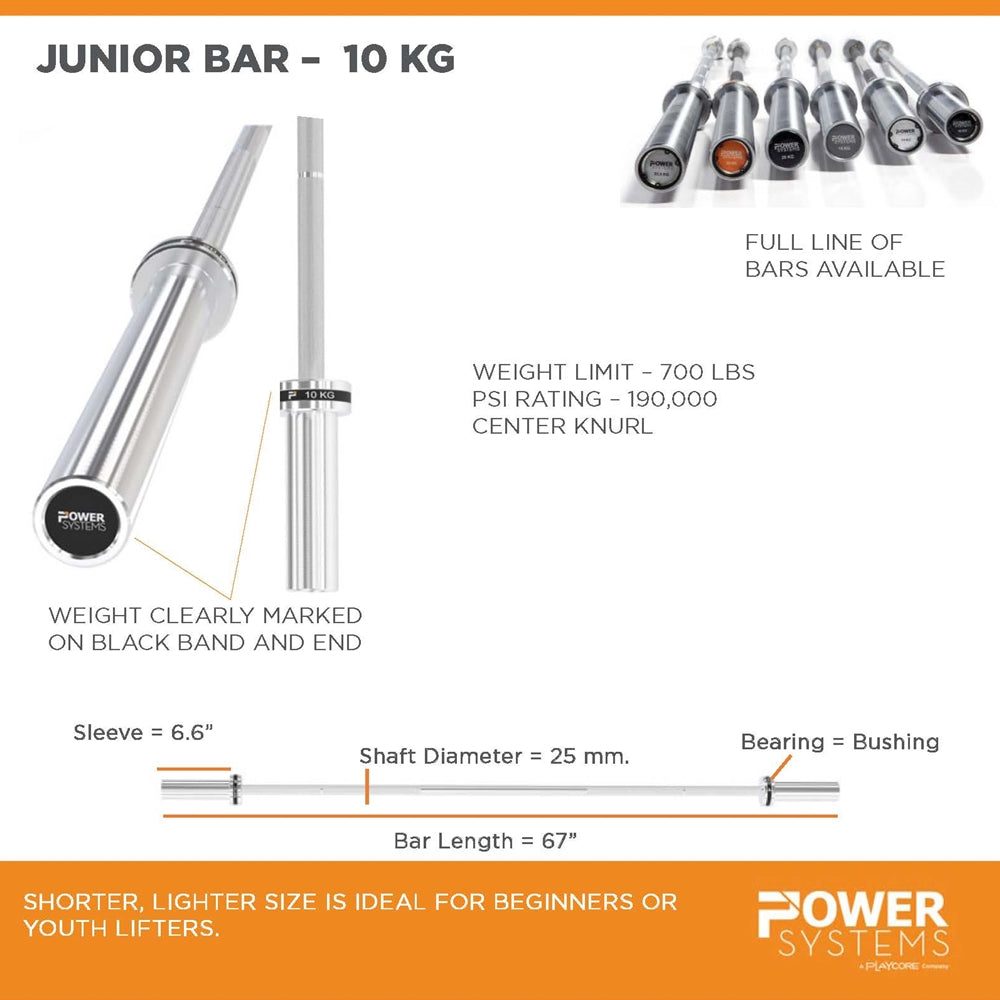 Power Systems Junior Bar Exercise & Wellness Strength Bars & Plates