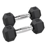 Power Systems Rubber Hex Dumbbell Pairs Exercise & Wellness Strength Dumbbells