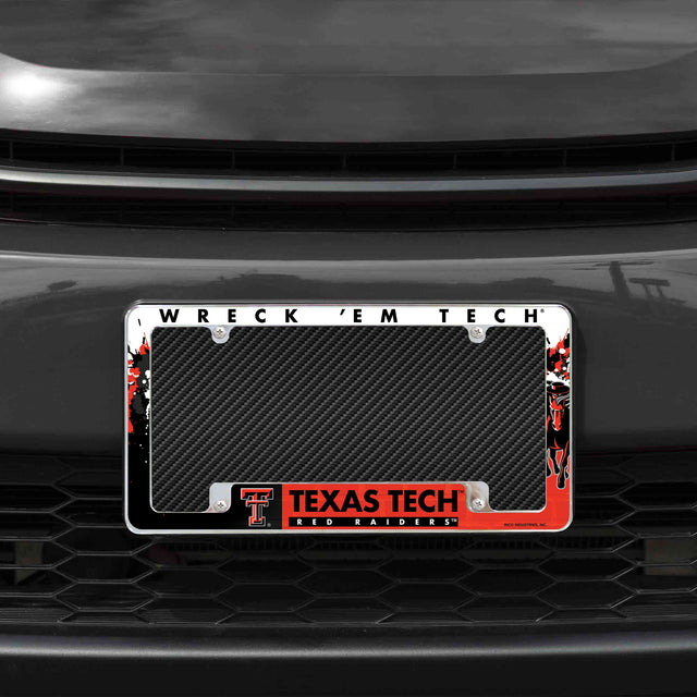 Rico Industries NCAA Texas Tech Red Raiders 12" x 6" Chrome License Plate Frame-1