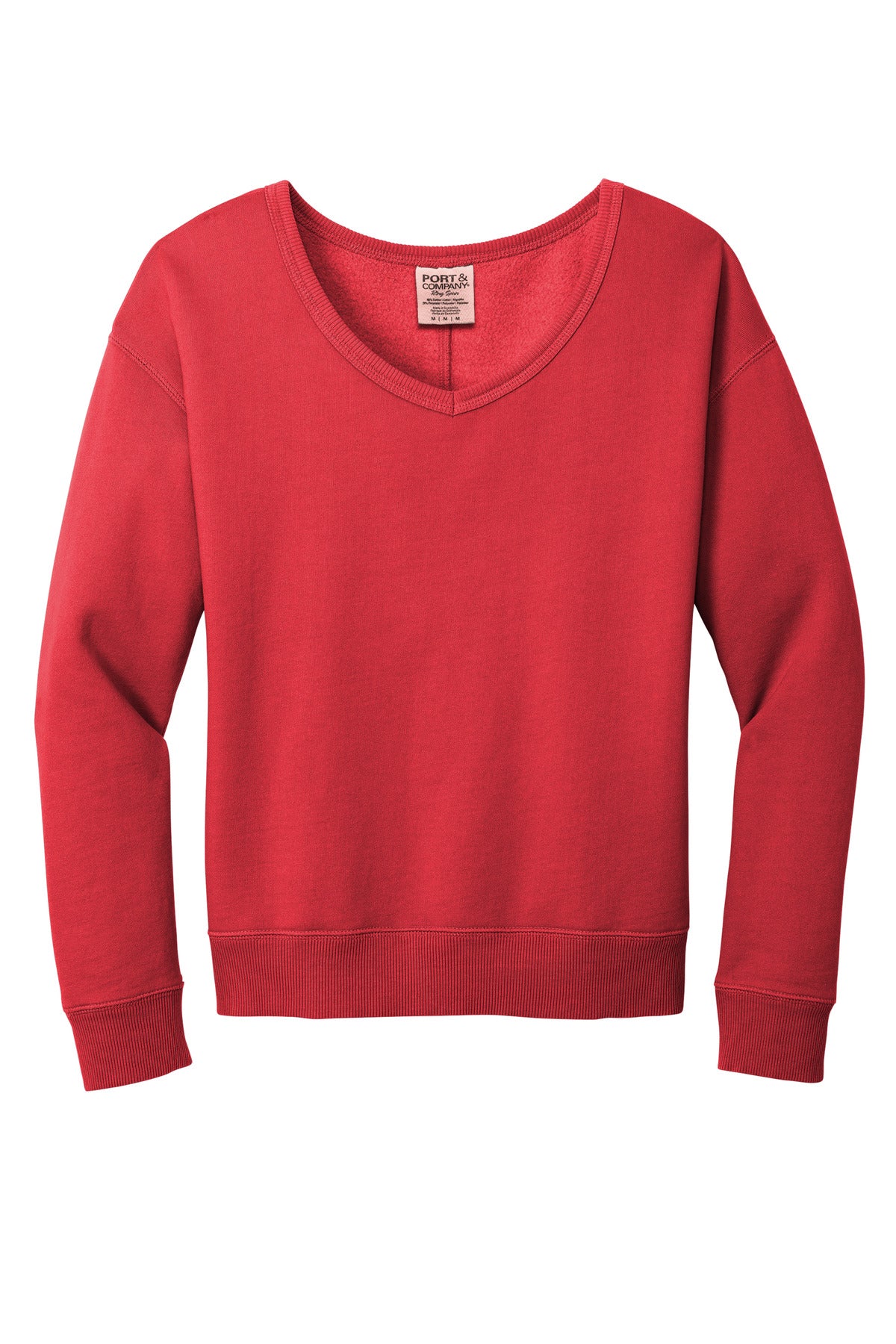 Port & Company Ladies Beach Wash Garment-Dyed V-Neck Sweatshirt