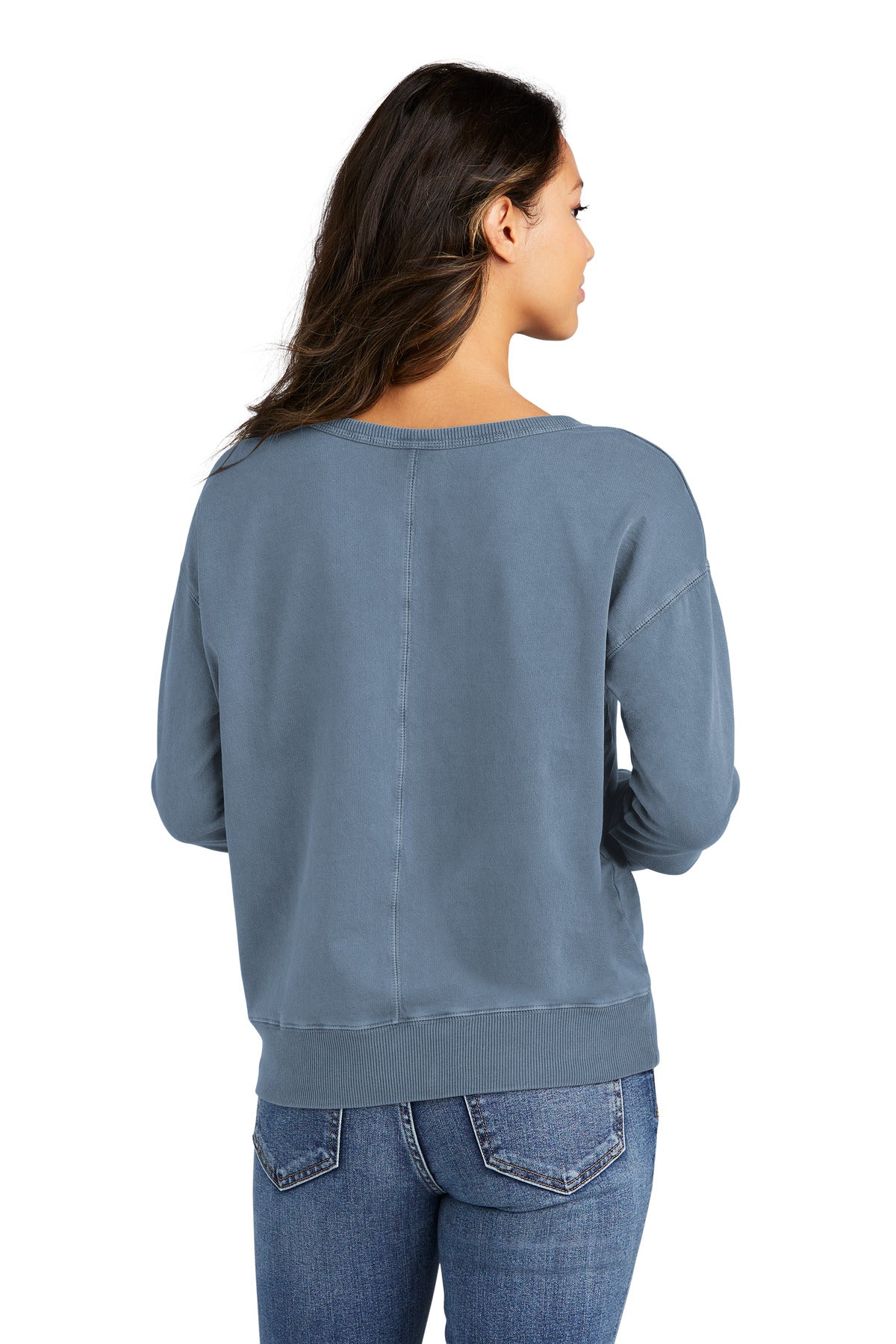 Port & Company Ladies Beach Wash Garment-Dyed V-Neck Sweatshirt