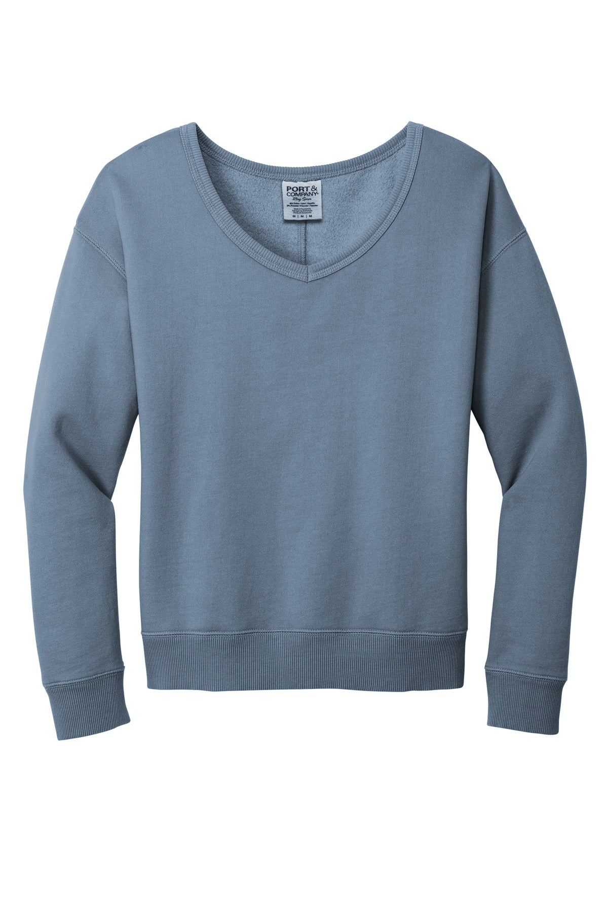 Port & Company Ladies Beach Wash Garment-Dyed V-Neck Sweatshirt