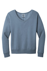 Port & Company Ladies Beach Wash Garment-Dyed V-Neck Sweatshirt