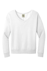 Port & Company Ladies Beach Wash Garment-Dyed V-Neck Sweatshirt