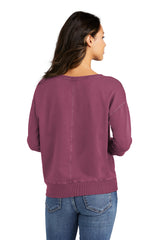 Port & Company Ladies Beach Wash Garment-Dyed V-Neck Sweatshirt