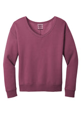 Port & Company Ladies Beach Wash Garment-Dyed V-Neck Sweatshirt